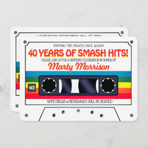 80's Retro Cassette Birthday Party Invitation