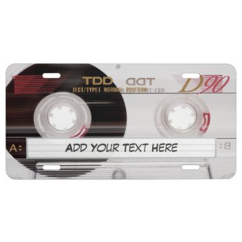 80's Retro Cassette Tape Look License Plate by UrHomeNeeds at Zazzle