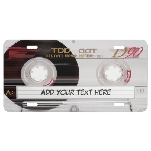 80s Retro Cassette Tape Look License Plate