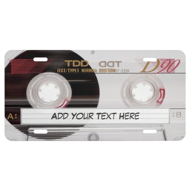 80's Retro Cassette Tape Look License Plate (Front)