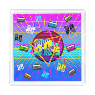 80's Retro Cassette Tape Old School Acrylic Tray