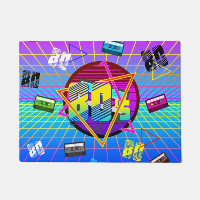 80's Retro Cassette Tape Old School Doormat (Front)