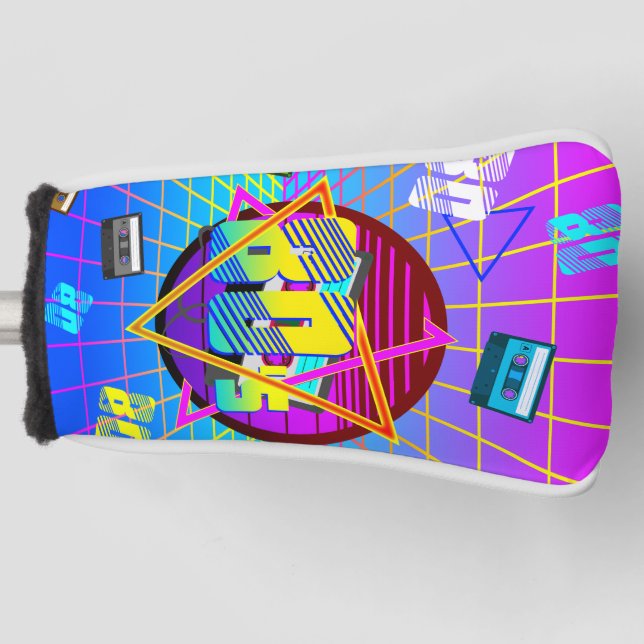 80's Retro Cassette Tape Old School Golf Head Cover (Front)