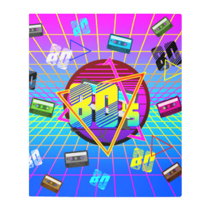 80's Retro Cassette Tape Old School Metal Print