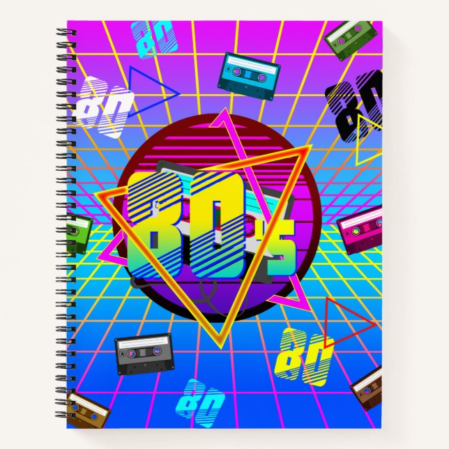 80's Retro Cassette Tape Old School Notebook (Front)