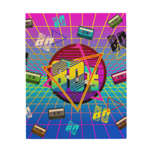 80's Retro Cassette Tape Old School Wood Wall Art