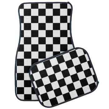 80s Retro Checkerboard Black & White Car Mats by COREYTIGER at Zazzle