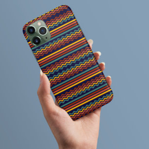 80s retro colorful stripe zigzag abstract pattern iPhone 13 case