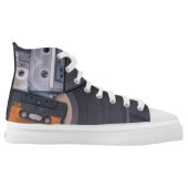 80's Retro Design High-Top Sneakers (Left Shoe Inside)