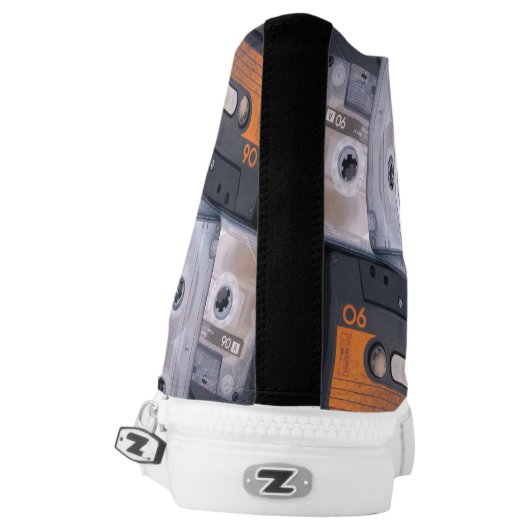 80's Retro Design High-Top Sneakers (Left Shoe Back)