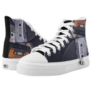 80's Retro Design High-Top Sneakers