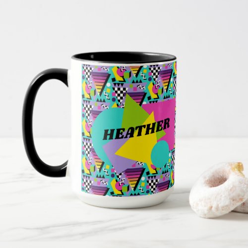 80s Retro Memphis Style Geometric Personalized Mug
