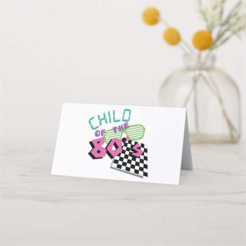 80s Retro Motif Place Card