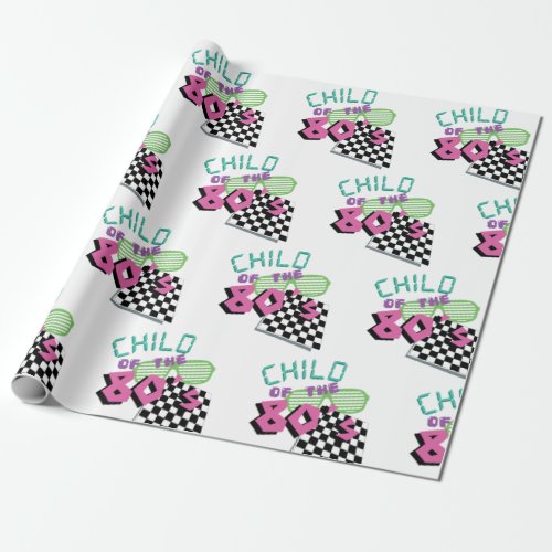 80s Retro Motif Wrapping Paper