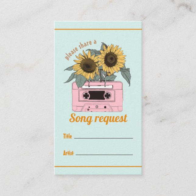 80s Retro Music Song Request Enclosure Card (Front)