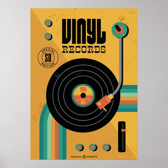 80s Retro Music Vynl Disc Poster (Front)