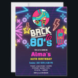 80s Retro Neon 40th birthday  Invitation<br><div class="desc">80s Retro Neon 40th birthday Invitation</div>