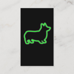 80's Retro Neon Corgi dog gift idea Business Card
