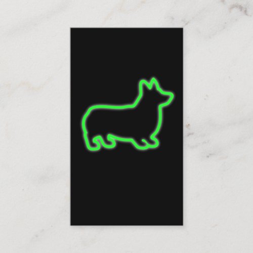 80s Retro Neon Corgi dog gift idea Business Card