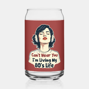 80s Retro Nostalgic Music Lover Throwback Design Can Glass