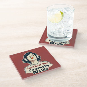 80s Retro Nostalgic Music Lover Throwback Design Glass Coaster