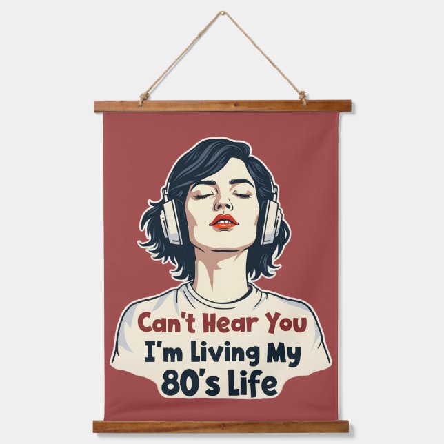 80s Retro Nostalgic Music Lover Throwback Design Hanging Tapestry (Front)