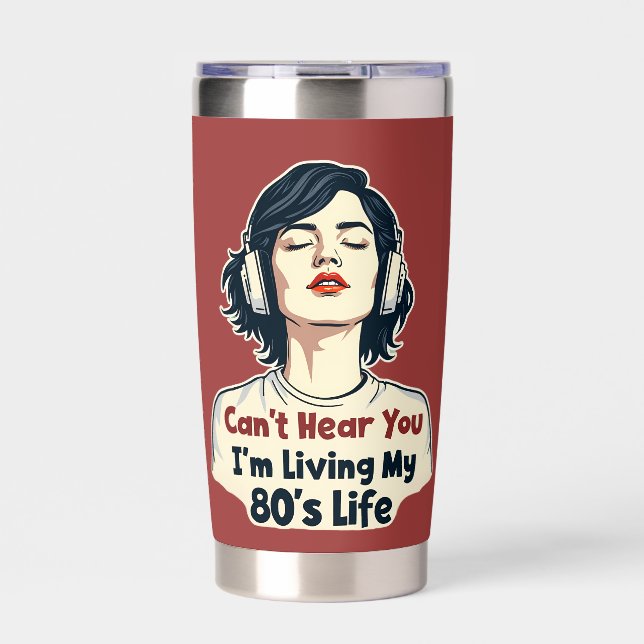 80s Retro Nostalgic Music Lover Throwback Design Insulated Tumbler (Front)