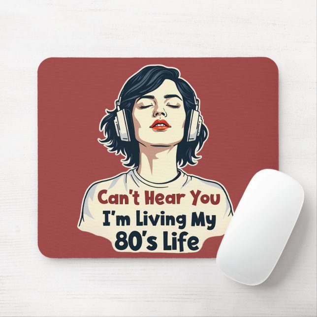 80s Retro Nostalgic Music Lover Throwback Design Mouse Pad (With Mouse)