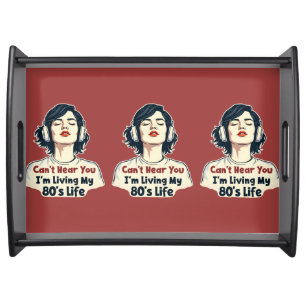 80s Retro Nostalgic Music Lover Throwback Design Serving Tray