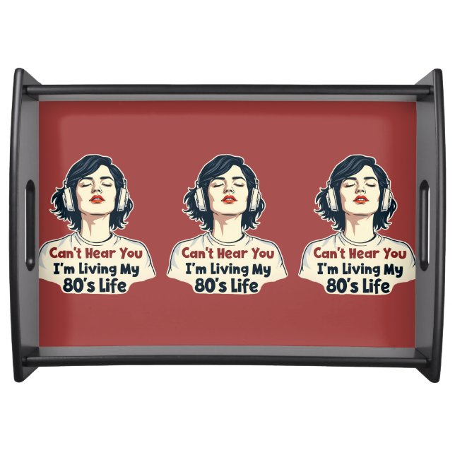 80s Retro Nostalgic Music Lover Throwback Design Serving Tray (Front)