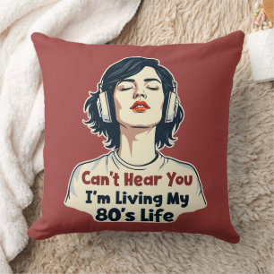 80s Retro Nostalgic Music Lover Throwback Design Throw Pillow