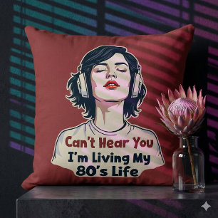 80s Retro Nostalgic Music Lover Throwback Design Throw Pillow