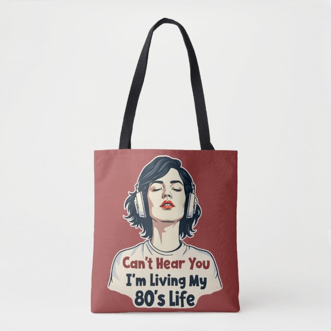 80s Retro Nostalgic Music Lover Throwback Design Tote Bag (Front)