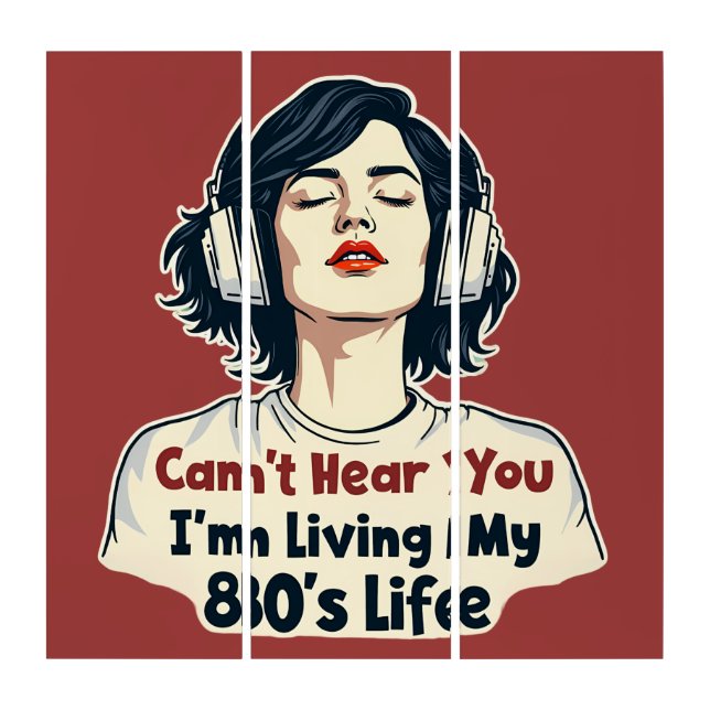 80s Retro Nostalgic Music Lover Throwback Design Triptych (Front)
