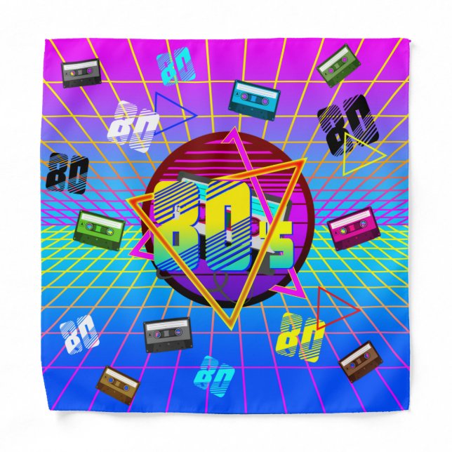 80's RETRO OLD SCHOOL CASSETTE TAPE   Bandana (Front)