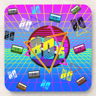 80's RETRO OLD SCHOOL CASSETTE TAPE Beverage Coaster