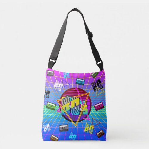 80s RETRO OLD SCHOOL CASSETTE TAPE Crossbody Bag