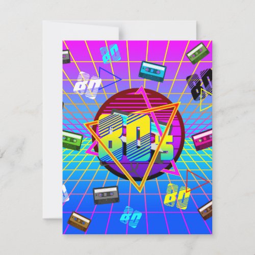 80s RETRO OLD SCHOOL CASSETTE TAPE    Invitation