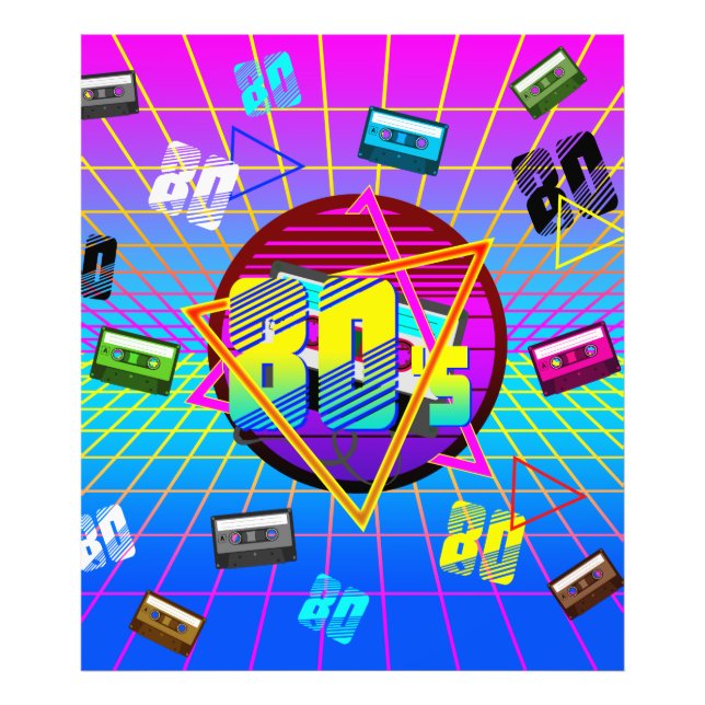 80's RETRO OLD SCHOOL CASSETTE TAPE   Photo Print (Front)