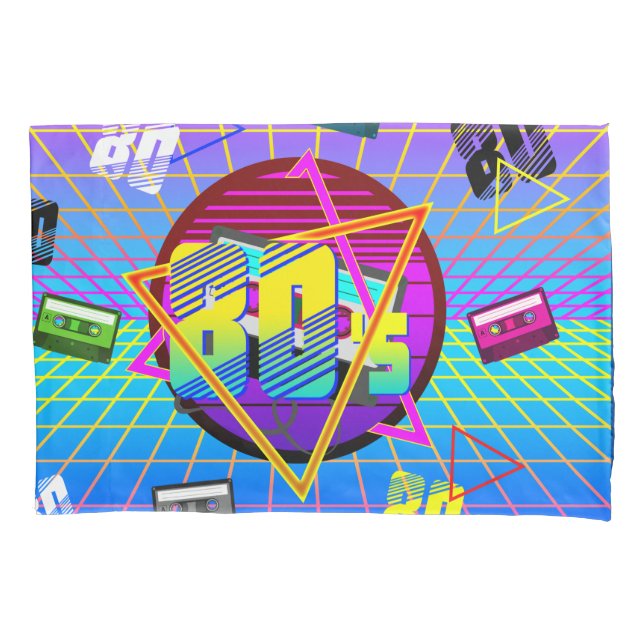 80's RETRO OLD SCHOOL CASSETTE TAPE  Pillow Case (Front)