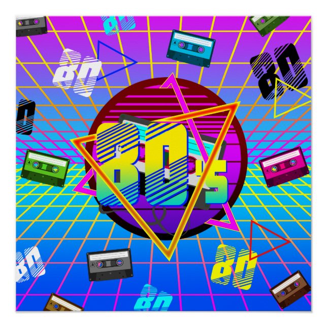 80's RETRO OLD SCHOOL CASSETTE TAPE     Poster (Front)