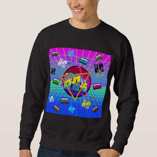 80's RETRO OLD SCHOOL CASSETTE TAPE  T-Shirt Sweatshirt (Front)