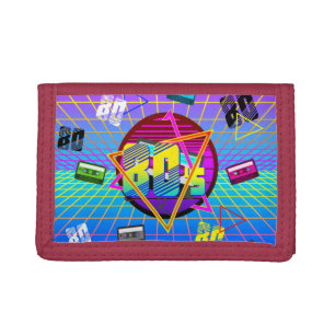 80's RETRO OLD SCHOOL CASSETTE TAPE    Tri-fold Wallet