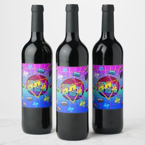 80s RETRO OLD SCHOOL CASSETTE TAPE   Wine Label