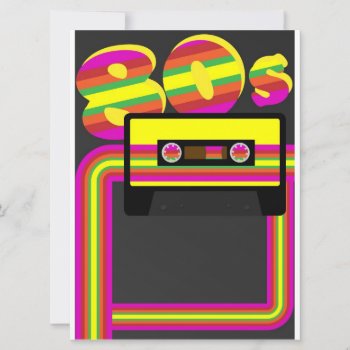 80s Retro Party Invitation by JAM_Design at Zazzle
