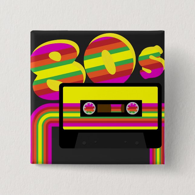 80s Retro Party Pinback Button (Front)