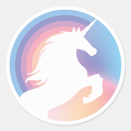 80s Retro Pastel Unicorn and Rainbow Redux 2022 Classic Round Sticker