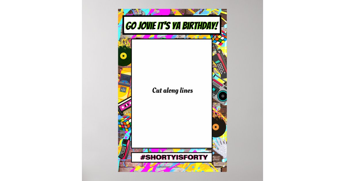 80 S Retro Photo Booth Frame Prop Poster Zazzle Com