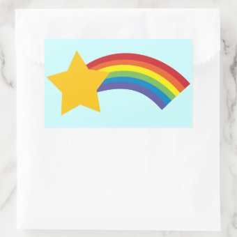 80's Retro Pop Rainbow Shooting Star Stickers | Zazzle