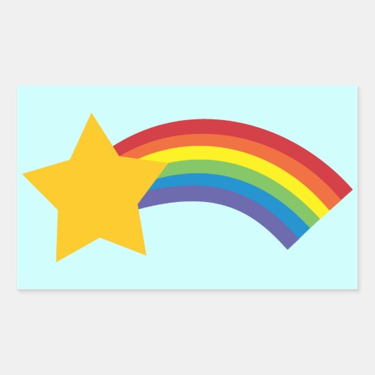 80's Retro Pop Rainbow Shooting Star Stickers 